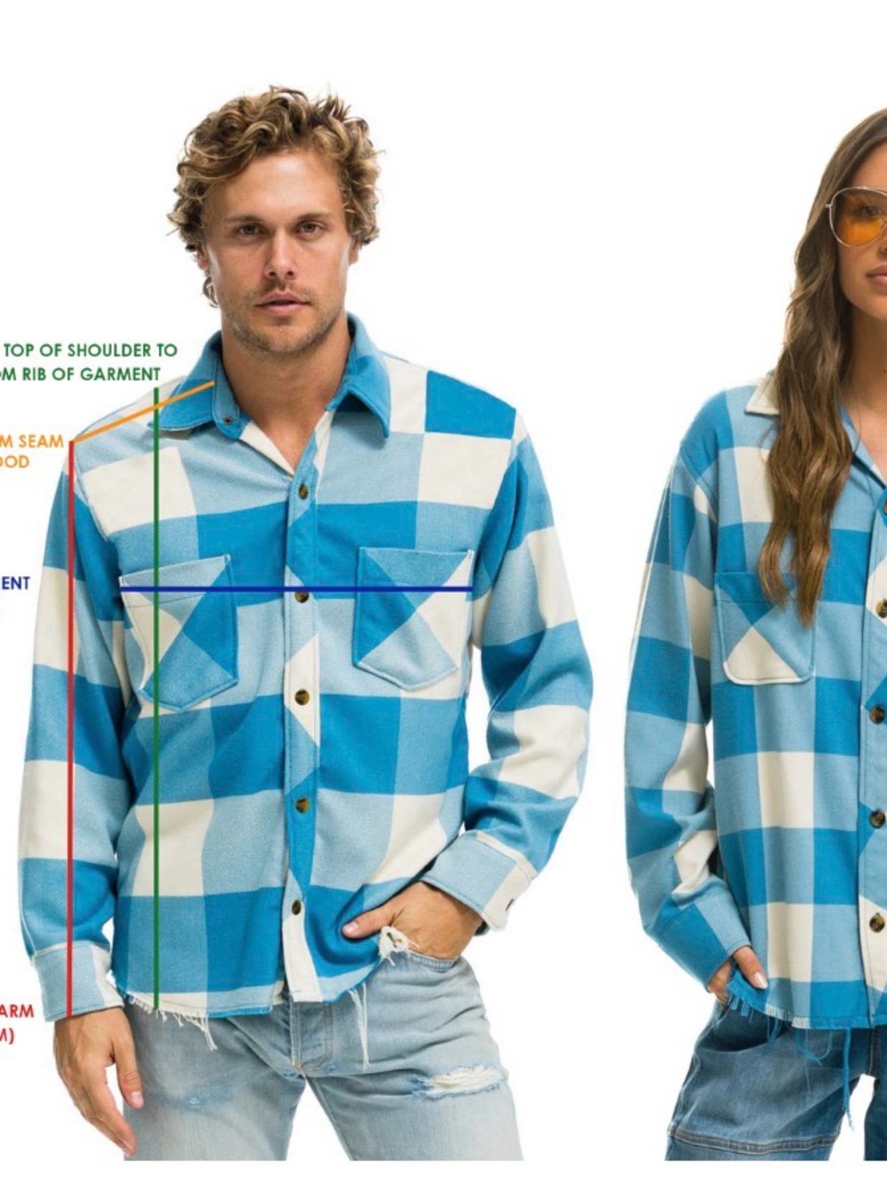 Aviator Nation Blue and White Plaid Button Down Shirt